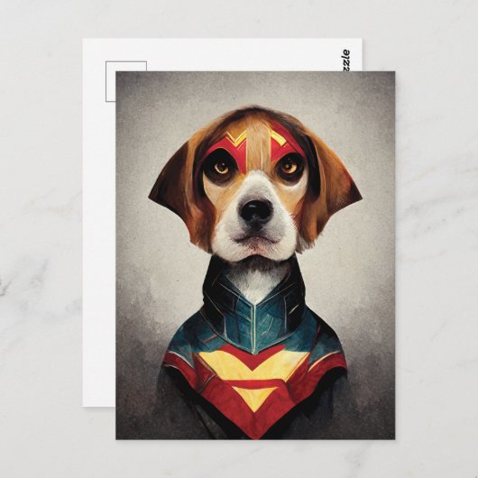 Superheld Dog Portrait | Beagle Briefkaart (Voorkant / Achterkant)