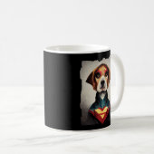 Superheld Dog Portrait | Beagle Koffiemok (Voorkant rechts)