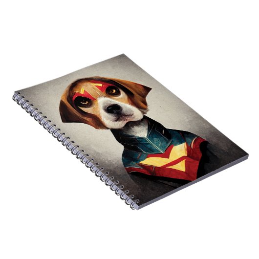Superheld Dog Portrait | Beagle Notitieboek (Rechterzijde)