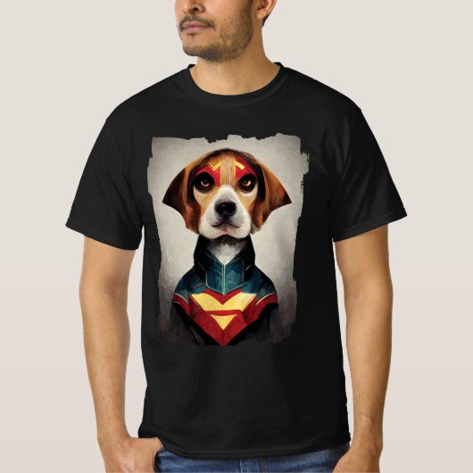 Superheld Dog Portrait | Beagle T-shirt (Voorkant)