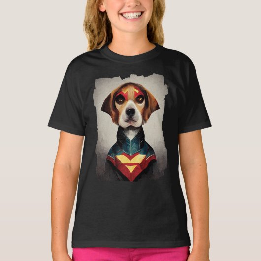 Superheld Dog Portrait | Beagle T-shirt (Voorkant)