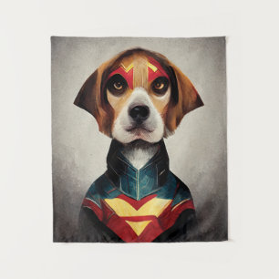 Superheld Dog Portrait   Beagle Wandkleed