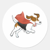 Superheld Dog Ronde Sticker (Voorkant)