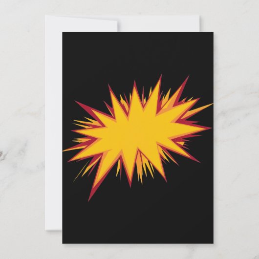 Superheld Donkere Stad Gebouw Explosie Verjaardag Kaart (Achterkant)