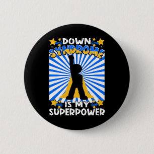 Superheld Down Syndrome Awareness Chromosome Super Ronde Button 5,7 Cm