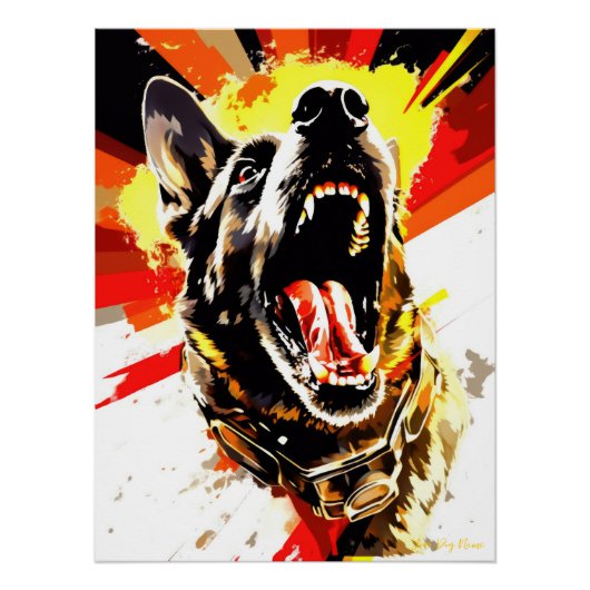 Superheld Duitse Herder Hond 01 - Ignacio rechter Perfect Poster (Voorkant)
