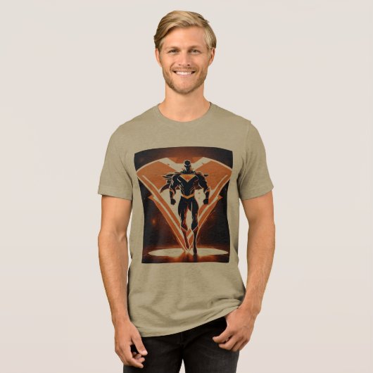 Superheld Embleem Tri-Blend T-shirt (Voorkant volledig)