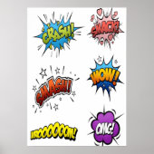 Superheld en supervillain onomatopoeia poster (Voorkant)