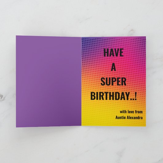 Superheld Fab Birthday Geweldige Amazing Kaart (Binnen)