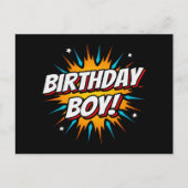 Superheld Feest Stripheld Verjaardag Jongen Briefkaart (Voorkant)