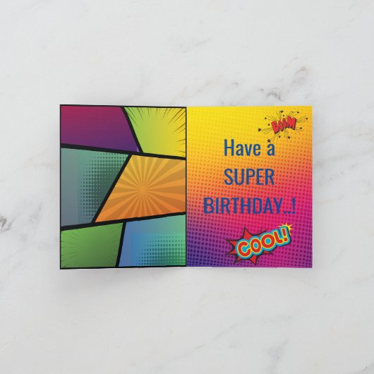 Superheld Flying Photo Specialized Birthday Kaart (Binnen)