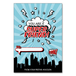 Superheld Friend Comic Classroom Valentijn Card Kaart