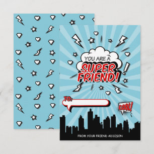 Superheld Friend Comic Classroom Valentijn Card Kaart