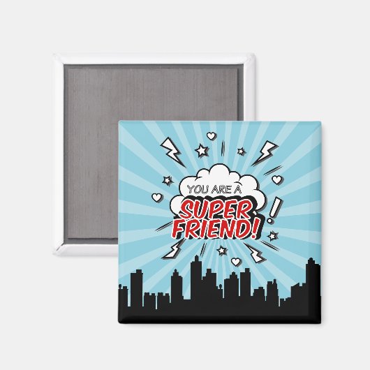 Superheld Friend Comic Valentijn Magnet (Voorkant / Achterkant)