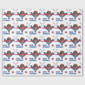 Superheld Fun Birthday Flying Boy Tremendous Gift Cadeaupapier (Vlak)