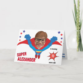 Superheld Fun Birthday Flying Boy Tremendous Gift Kaart