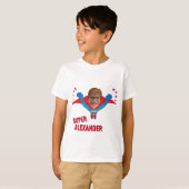 Superheld Fun Birthday Flying Boy Tremendous Gift T-shirt (Voorkant volledig)