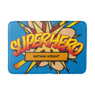 SUPERHELD Fun Retro Stripboek Pop Art Badmat