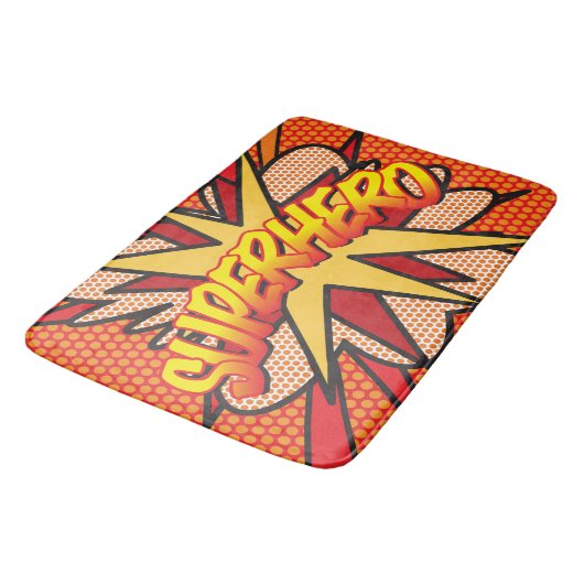 SUPERHELD_FUN Retro stripboek Pop Art Badmat (Gekanteld)