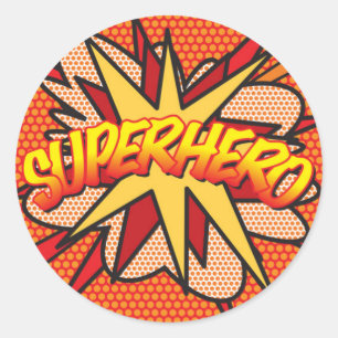 SUPERHELD Funny Strips Boek Ronde Sticker