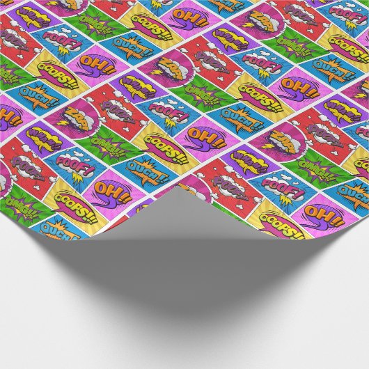 Superheld Gamer Comic book design wrappaper Cadeaupapier (Hoek)