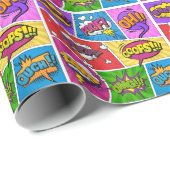 Superheld Gamer Comic book design wrappaper Cadeaupapier (Rol Hoek)
