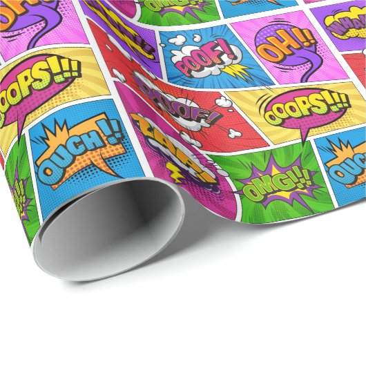 Superheld Gamer Comic book design wrappaper Cadeaupapier (Rol Hoek)