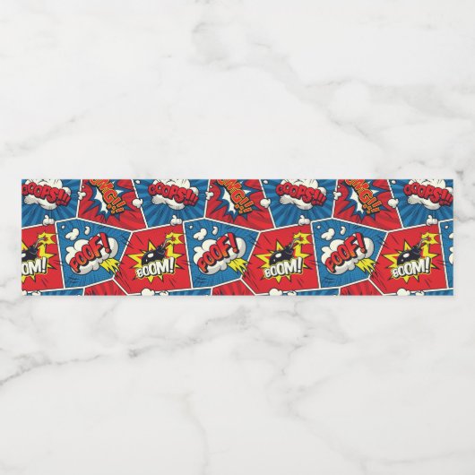 Superheld/Gamer Feest Waterfles Sticker (Enkel label)