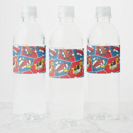 Superheld/Gamer Feestje Waterfles Label Etiket