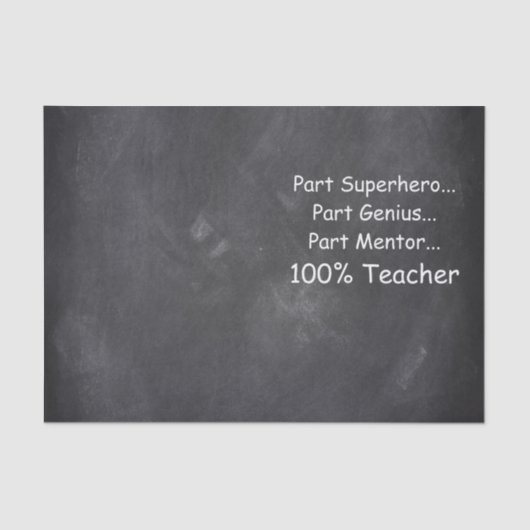 Superheld Genius Mentor Teacher Chalkboard Design Tissuepapier (Voorkant)