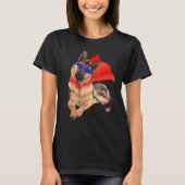 Superheld German Shepherd Dog in Masker and Cape T-shirt (Voorkant)
