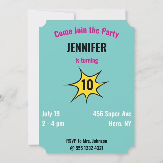 Superheld Geweldige unieke Amathday Kaart (Achterkant)