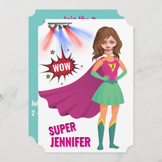 Superheld Geweldige unieke Amathday Kaart (Voorkant / Achterkant)