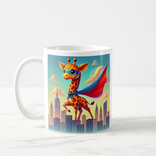 Superheld Giraffe  Koffiemok (Links)