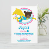 Superheld Girl - Afrikaanse Amerikaanse Birthday P Kaart (Staand voorkant)