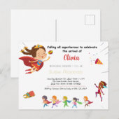 Superheld Girl Baby shower Briefkaart (Voorkant / Achterkant)