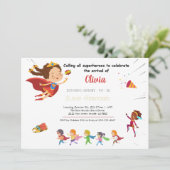 Superheld Girl Baby shower Kaart (Staand voorkant)