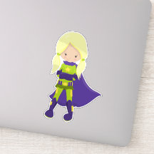 Superheld Girl, Blonde Hair, Hero, Paarse Cape