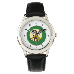 Superheld girl cartoon horloge