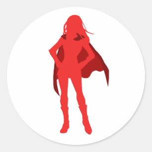 Superheld Girl Character Party Classic Stickers