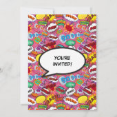 Superheld Girl Comic Book Birthday Party Pink Kaart (Achterkant)