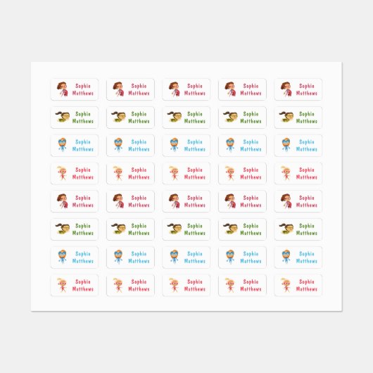 Superheld Girl Custom Specialized Name Clothing Labels (Vel)
