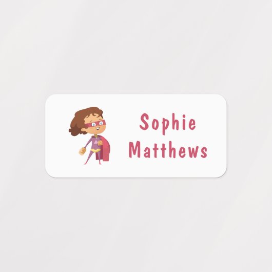 Superheld Girl Custom Specialized Name Clothing Labels (Design 1)