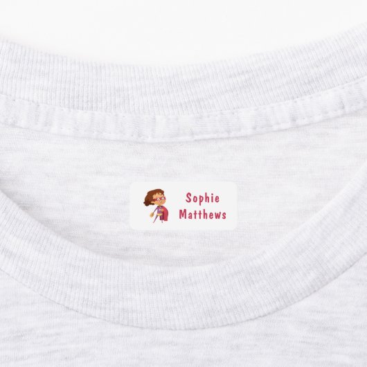 Superheld Girl Custom Specialized Name Clothing Labels (Aangebracht)