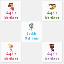 Superheld Girl Custom Specialized Name Clothing Labels