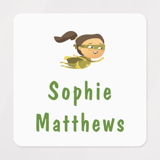 Superheld Girl Custom Specialized Name Clothing Labels (Design 2)