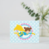 Superheld Girl - Cute Flying Hero in Cape Briefkaart (Staand voorkant)