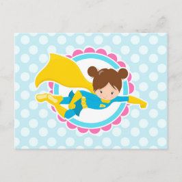 Superheld Girl - Cute Flying Hero in Cape Briefkaart