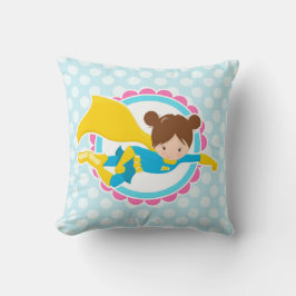 Superheld Girl - Cute Flying Hero in Cape Kussen