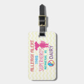 Superheld Girl Dairy Allergy Persoonlijke Kinderen Bagagelabel (Voorkant verticaal)